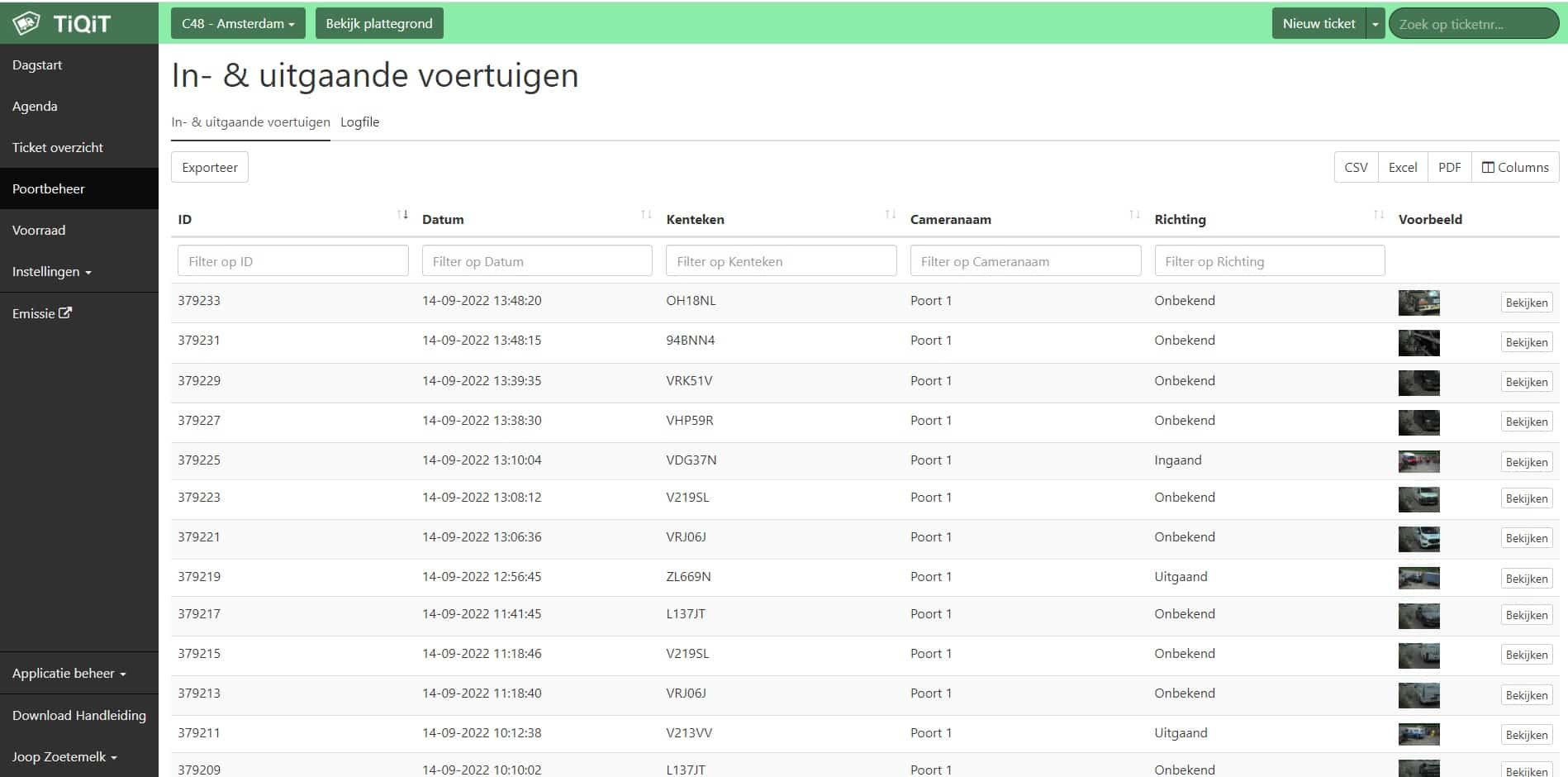Poortbeheermodule - in & uitgaande voertuigen Poortbeheermodule - in & uitgaande voertuigen